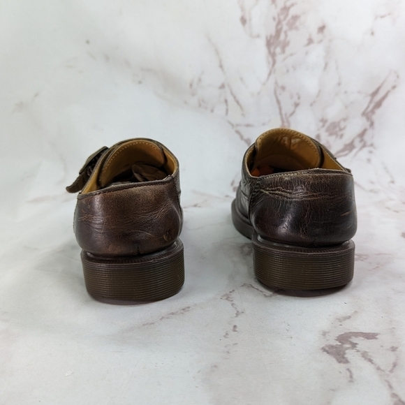 Vtg Dr Martens Shoe Womens 9.5 Leather Monk Strap Buckle Made England Oxford Y2K - Picture 3 of 14